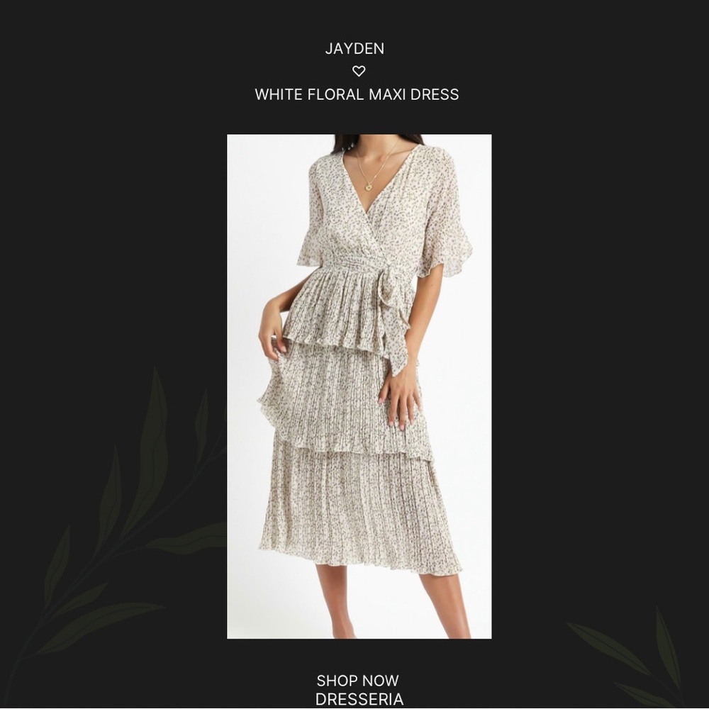 SHOWPO -JAYDEN DRESS IN WHITE FLORAL